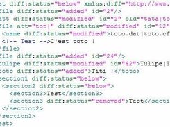Illustrative output of libxmldiff