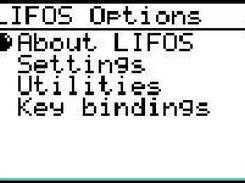 Options menu