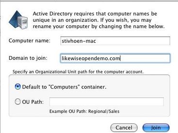 Likewise Open Domain Join Utility on Mac OS X