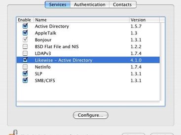 Likewise in the Mac Directory Access Dialog