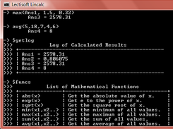 List of logged results and functions