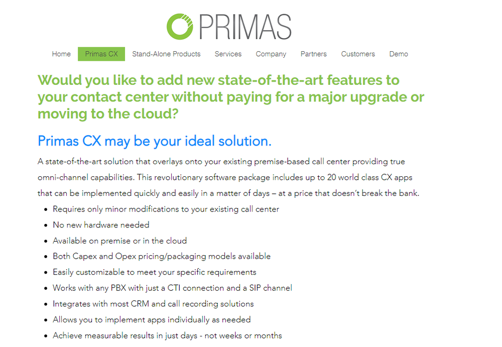 Primas CX Screenshot 1