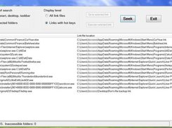 Results screen with hotkeyed links