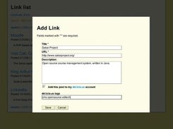 Simple form to add a link. Bookmarklet also included.