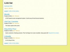 The main page for the linklist (in a generic template)