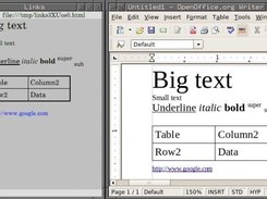 Dragging formatted text from OpenOffice.org to Linkx