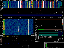 antenna signal with the blankers off and two pulses visible in the 3 minute period at 14.13.40 and 14.14.35 in the baseband waterfall