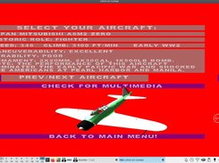 LAC Aircraft Selection Menu Sample showing 1 of 54 available WW2 aircraft.