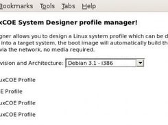 2. LinuxCOE SystemDesigner profile manager