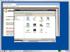 Shows user controlling the installed system with the CD