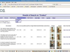 Browsing a table in the database.