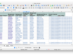 List of Colors with Contrast Values Screenshot 1
