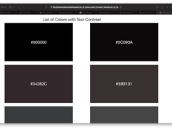 List of Colors with Contrast Values Screenshot 2