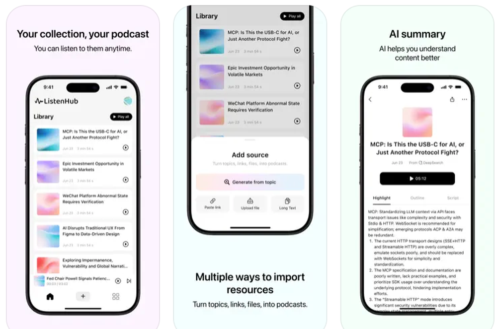 ListenHub Screenshot 1
