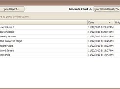 History of saved text analyzes.