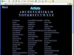 Littletux Networked Audio Player - Artist Index Screen