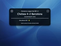 Highlights update window, showing latest update.