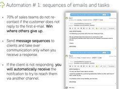 Automation #1; sequences of emails & tasks