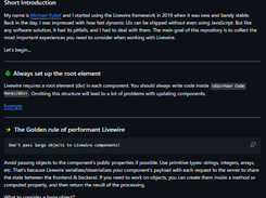 Livewire Best Practices Screenshot 1