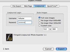LiveJournal iPhoto Exporter Screenshot 1