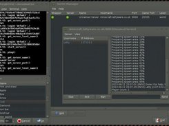 A view of the GUI and a terminal running the server-wrapper.
