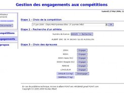 Web-gui : Engagement d'un athlte  une comptition