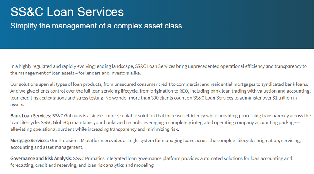 SS&C Loan Services Screenshot 1