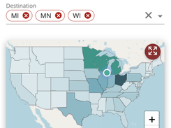 Multi-state map search with load density