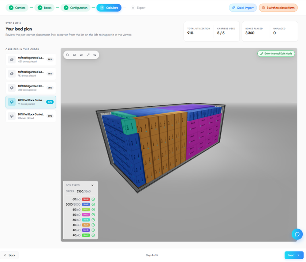 LoadOptimizer dashboard
