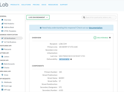 Lob Address Verification Screenshot 1