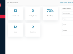 Manage all your events from an easy-to-use Admin Dashboard.