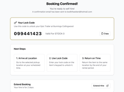 The customer confirmation page includes self serve order extensions and more!