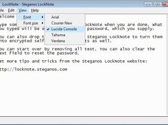 LockNote 1.0.5: New options for font/font size selection.