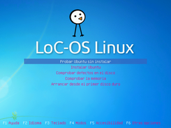 Pantalla de inicio Syslinux
