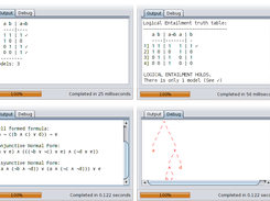 Examples of the Logic Calculator output and debug boxes