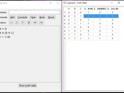A truth table generated from a set of logical expressions