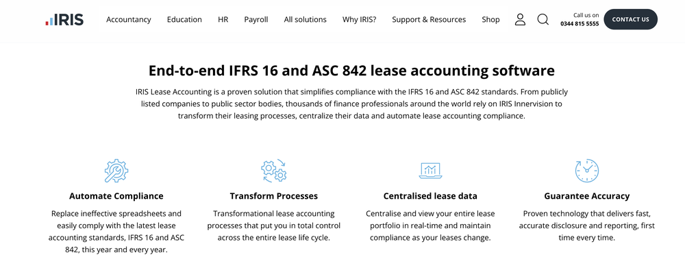 IRIS Lease Accounting Screenshot 1