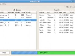 Loki in master mode on Ubuntu, with the job queue running.