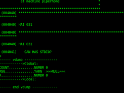 Debugger session