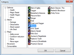 Just double click item to select it