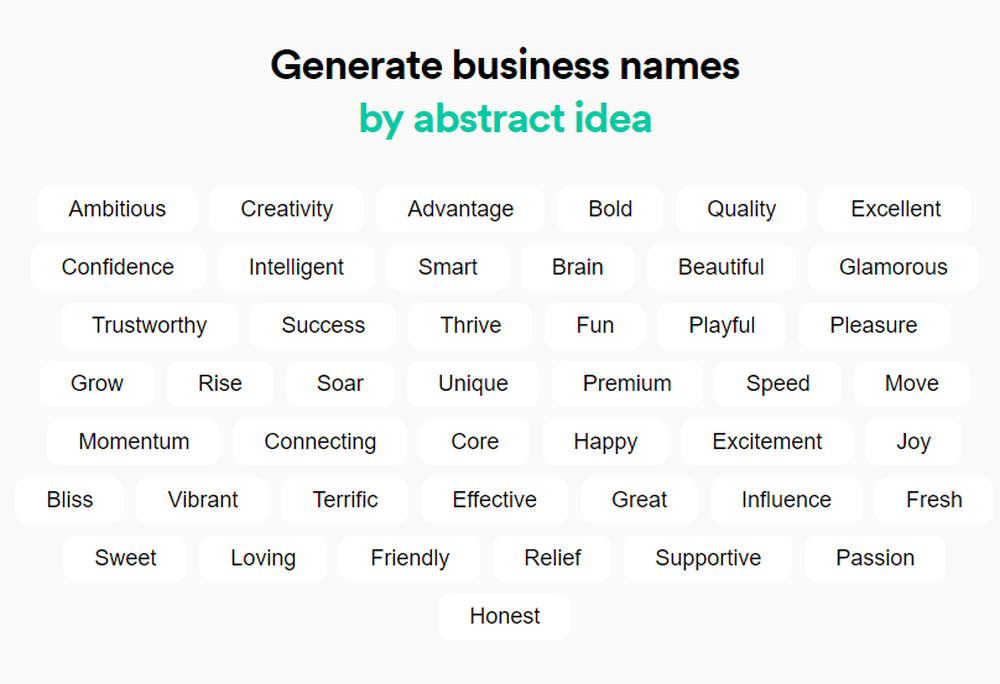 Looka Business Name Generator Screenshot 1