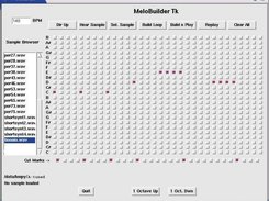 View of the melody loop builder GUI