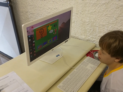  Student performing one of the activities.