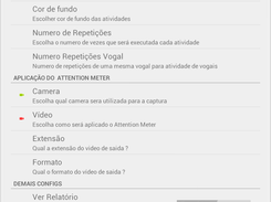 Tela de Configuração da Aplicação