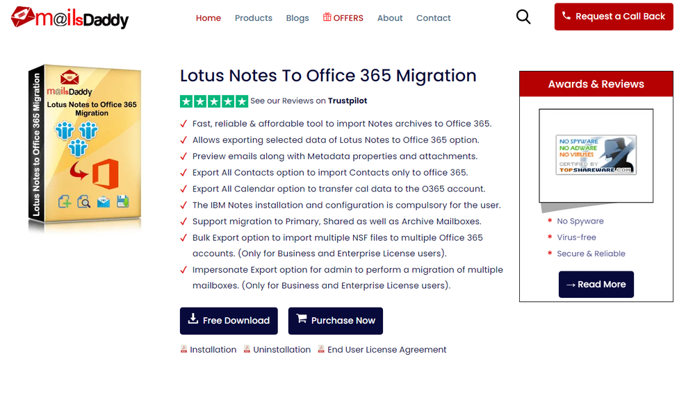 Lotus Notes to Office 365 Screenshot 1