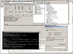 Device manager showing HID, debug output on serial console