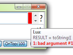 Lua syntax error handling by pointing red rectangle.