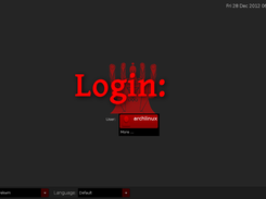 The login screen, featuring LXDM