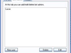 Configuration window, Tab bot admins