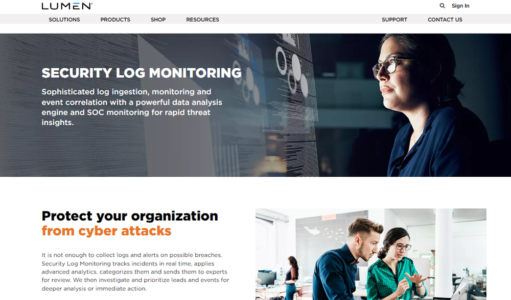 Lumen Security Log Monitoring Screenshot 1